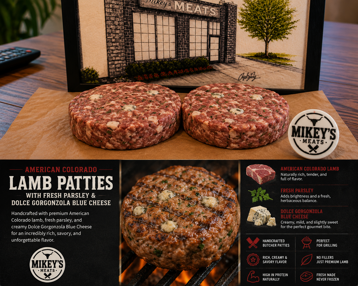 American Colorado Lamb Patties | Premium Ground Lamb Burgers | Mikey’s Meats