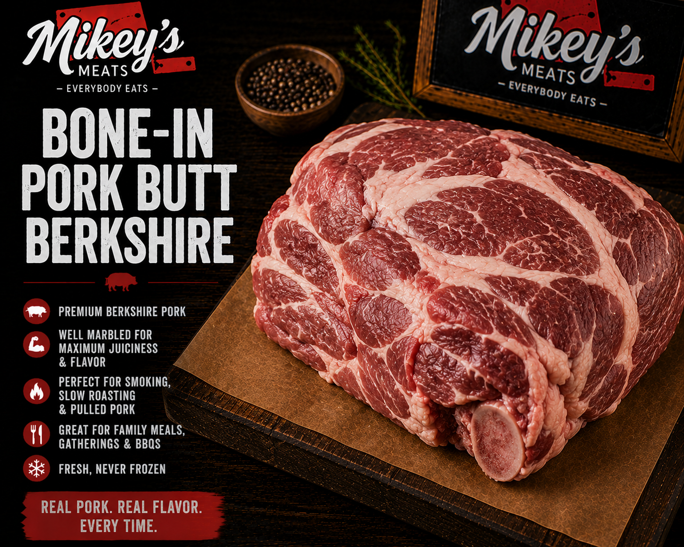 Bone-In Pork Butt | Premium Boston Butt Pork Roast | Mikey’s Meats