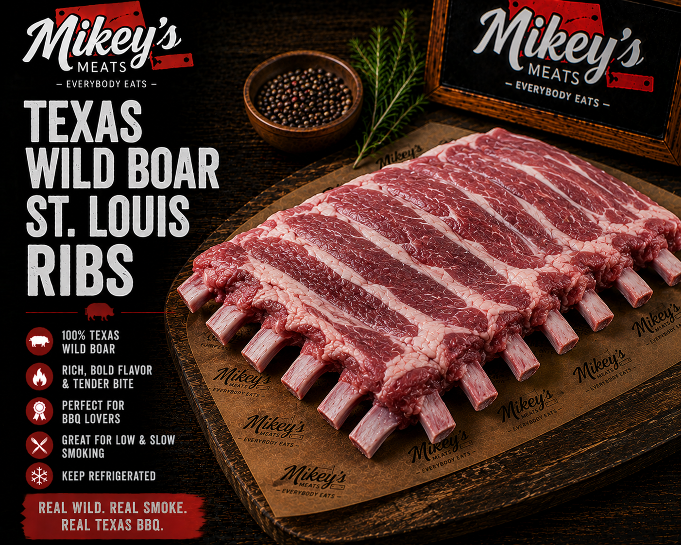 Wild Boar St. Louis Ribs | Premium Wild Boar Pork Ribs | Mikey’s Meats
