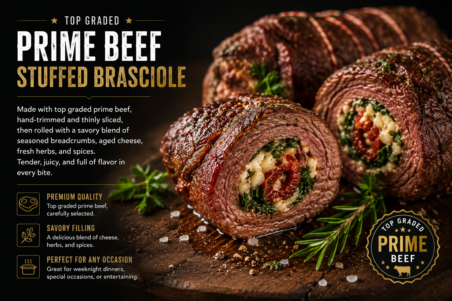 Stuffed Braciole | Prime Beef, Berkshire Pork, Venison, Wild Boar & Rabbit | Mikey's Meats