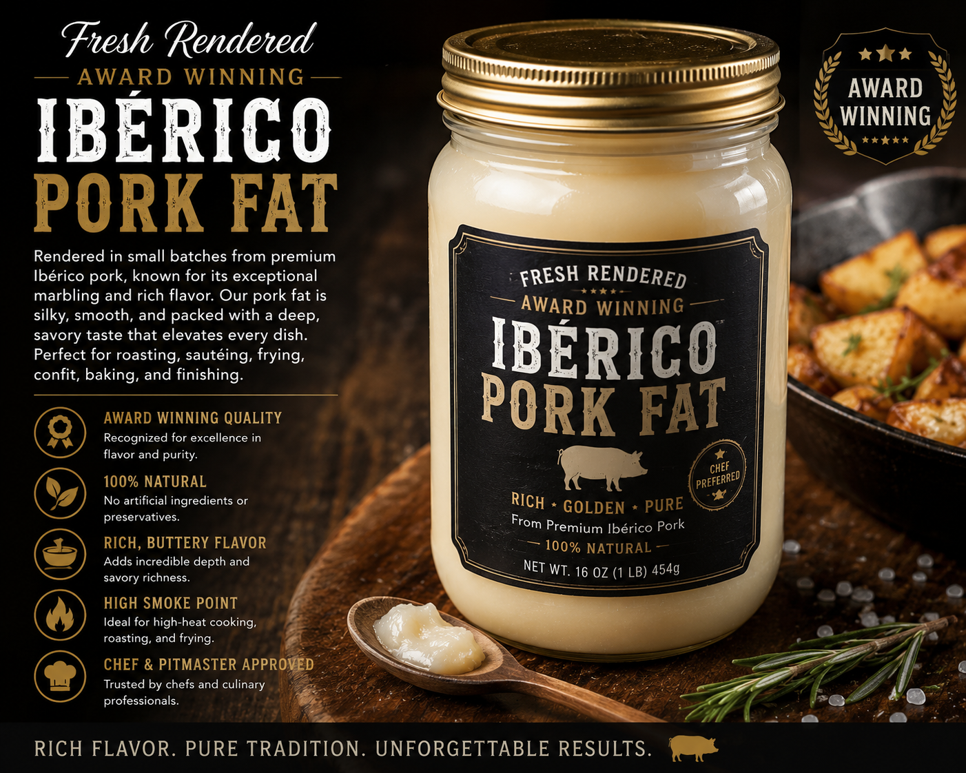 House Rendered Beef Tallow | Premium Cooking Fat | Mikey’s Meats